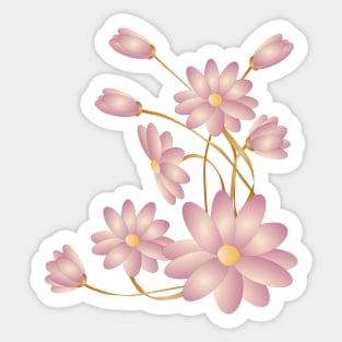 Floral background with vintage  flowers Sticker